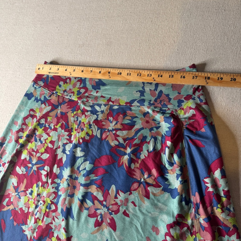 REI Women Large Floral Active Skirt Blue Pink Green Stretch A-Line Hiking Pocket - Picture 5 of 7